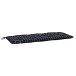 vidaXL Perne bancă de grădină 2 buc. negru carouri 120x50x7 cm textil