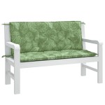 vidaXL Perne bancă de grădină 2 buc. model frunze 120x50x7 cm textil