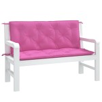 vidaXL Perne bancă de grădină 2 buc. roz 120x50x7 cm textil