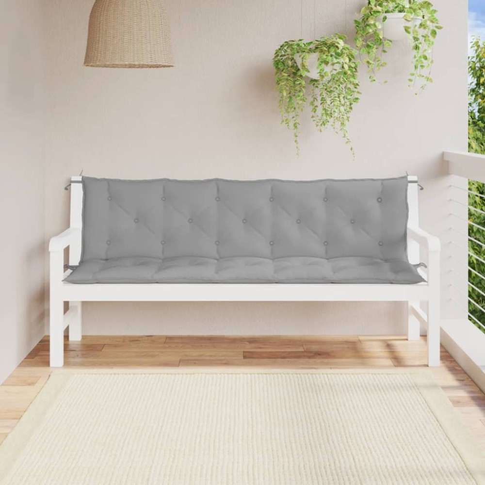vidaXL Perne bancă de grădină 2 buc., gri, 180x50x7cm, țesătură oxford