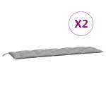 vidaXL Perne bancă de grădină 2 buc., gri, 180x50x7cm, țesătură oxford