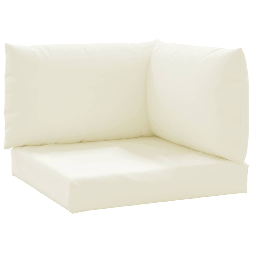 vidaXL Perne de canapea din paleți, 3 buc., alb crem, material textil