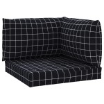 vidaXL Perne pentru paleți, 3 buc, negru, model carouri, textil oxford