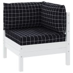 vidaXL Perne pentru paleți, 3 buc, negru, model carouri, textil oxford