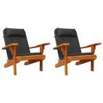 vidaXL Perne pentru scaun Adirondack, 2 buc, negru, textil oxford