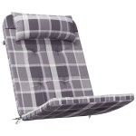 vidaXL Perne scaun Adirondack, 2 buc, gri, careuri, textil oxford