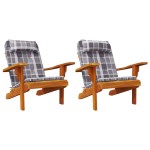 vidaXL Perne scaun Adirondack, 2 buc, gri, careuri, textil oxford