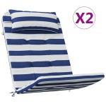vidaXL Perne scaun adirondack, 2 buc., dungi, albastru&alb, oxford