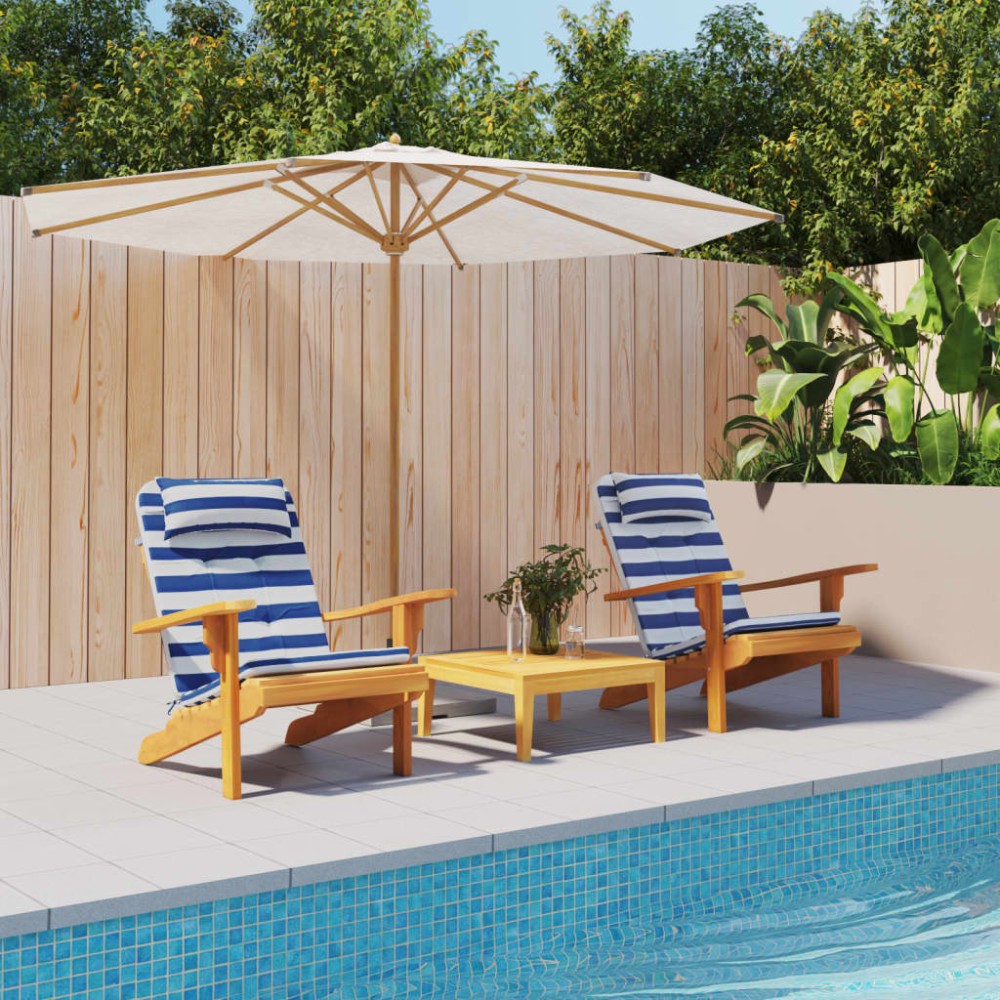vidaXL Perne scaun adirondack, 2 buc., dungi, albastru&alb, oxford