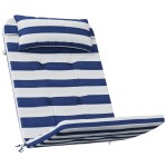 vidaXL Perne scaun adirondack, 2 buc., dungi, albastru&alb, oxford