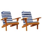 vidaXL Perne scaun adirondack, 2 buc., dungi, albastru&alb, oxford