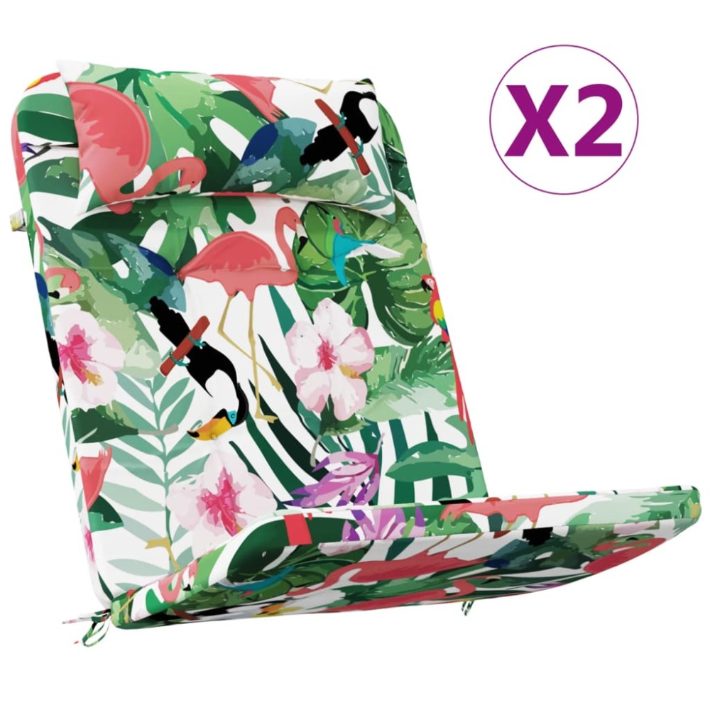 vidaXL Perne pentru scaun Adirondack, 2 buc, multicolor, textil oxford
