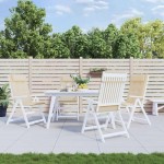 vidaXL Perne de scaun cu spătar înalt 4 buc, bej, țesătură Oxford