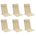 vidaXL Perne de scaun cu spătar înalt, 6 buc, bej, țesătură Oxford