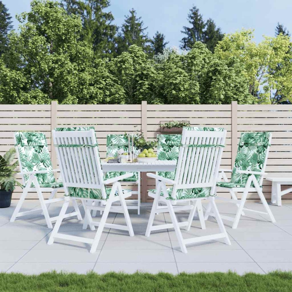 vidaXL Perne de scaun spătar înalt, 6 buc, model frunze, textil Oxford