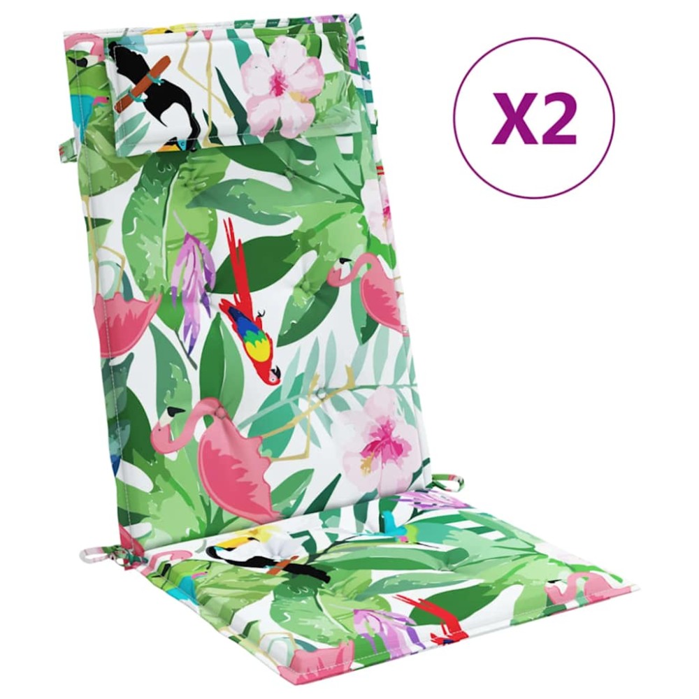 vidaXL Perne de scaun spătar înalt, 2 buc., multicolor, textil oxford