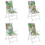 vidaXL Perne de scaun spătar înalt, 4 buc., multicolor, textil oxford vidaXL Perne de scaun spătar înalt, 4 buc., multicolor, textil oxford