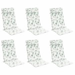 vidaXL Perne de scaun spătar înalt, 6 buc, model frunze, textil Oxford