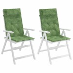 vidaXL Perne de scaun spătar înalt, 2 buc, model frunze, textil Oxford