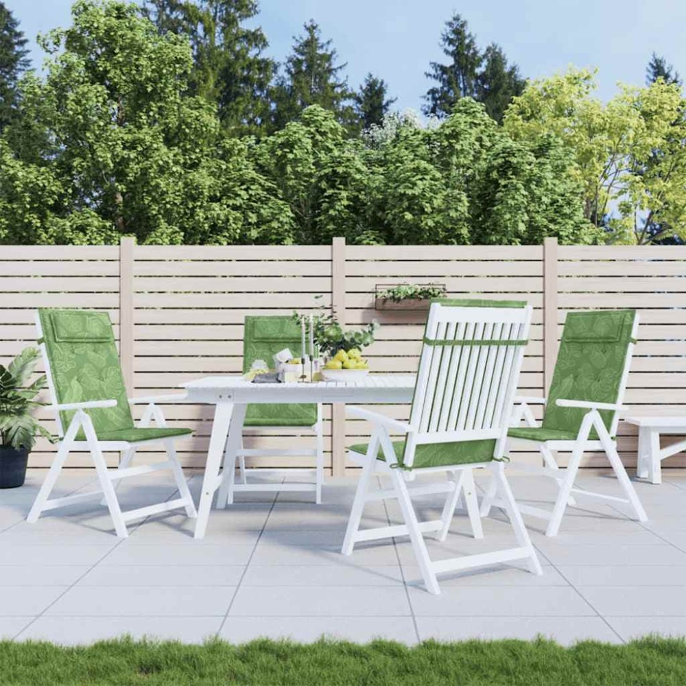 vidaXL Perne de scaun spătar înalt, 4 buc, model frunze, textil Oxford