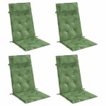 vidaXL Perne de scaun spătar înalt, 4 buc, model frunze, textil Oxford