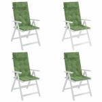 vidaXL Perne de scaun spătar înalt, 4 buc, model frunze, textil Oxford