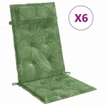 vidaXL Perne de scaun spătar înalt, 6 buc, model frunze, textil Oxford