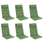 vidaXL Perne de scaun spătar înalt, 6 buc, model frunze, textil Oxford