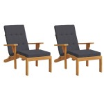 vidaXL Perne scaun de terasă, 2 buc, antracit, țesătură Oxford vidaXL Perne scaun de terasă, 2 buc, antracit, țesătură Oxford