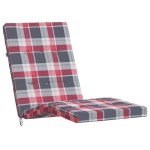 vidaXL Perne scaun de terasă, 2 buc, roșu, carouri, textil Oxford vidaXL Perne scaun de terasă, 2 buc, roșu, carouri, textil Oxford