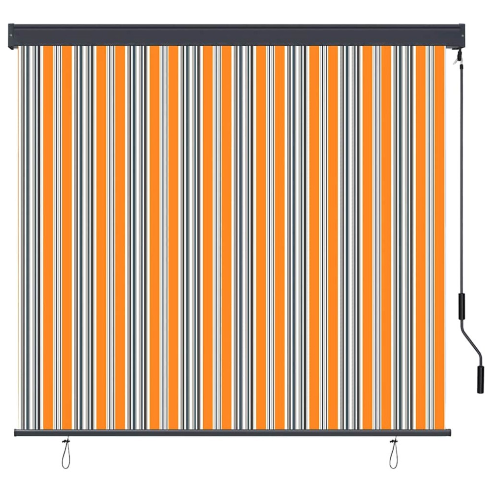 vidaXL Rulou textil cu perdele Dungi Galben și Albastru 180 x 250 cm