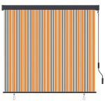 vidaXL Rulou textil cu perdele Dungi Galben și Albastru 180 x 250 cm