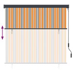 vidaXL Rulou textil cu perdele Dungi Galben și Albastru 180 x 250 cm