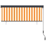 vidaXL Rulou textil cu perdele Dungi Galben și Albastru 180 x 250 cm