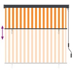 vidaXL Rulou textil cu perdele Dungi Galben și Albastru 180 x 250 cm