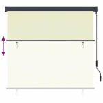 vidaXL Rulou textil cu perdele Crem 180 x 250 cm Țesătură și Aluminiu