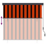 vidaXL Rulou textil cu perdele Dungi Portocalie și maro 180 x 250 cm