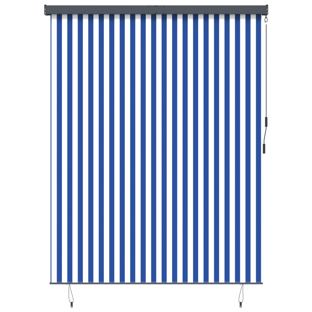 vidaXL Jaluzea Rulou de Exterior Albastru și alb 200 x 250 cm țesătură