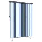 vidaXL Jaluzea Rulou de Exterior Albastru și alb 200 x 250 cm țesătură vidaXL Jaluzea Rulou de Exterior Albastru și alb 200 x 250 cm țesătură
