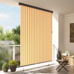 vidaXL Jaluzea Rulou de Exterior Manual portocaliu și alb 220 x 250 cm vidaXL Jaluzea Rulou de Exterior Manual portocaliu și alb 220 x 250 cm