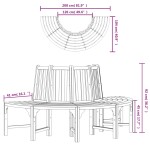 vidaXL Bancă de copac semi-rotundă, Ø208 cm, lemn masiv de eucalipt vidaXL Bancă de copac semi-rotundă, Ø208 cm, lemn masiv de eucalipt