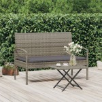 vidaXL Bancă de grădină cu pernă, gri, 105 cm, poliratan vidaXL Bancă de grădină cu pernă, gri, 105 cm, poliratan