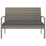 vidaXL Bancă de grădină cu pernă, gri, 105 cm, poliratan vidaXL Bancă de grădină cu pernă, gri, 105 cm, poliratan