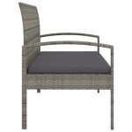 vidaXL Bancă de grădină cu pernă, gri, 105 cm, poliratan vidaXL Bancă de grădină cu pernă, gri, 105 cm, poliratan