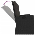 vidaXL Bancă rabatabilă de grădină cu perne, negru, 173 cm, poliratan