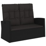 vidaXL Bancă rabatabilă de grădină cu perne, negru, 118 cm, poliratan vidaXL Bancă rabatabilă de grădină cu perne, negru, 118 cm, poliratan