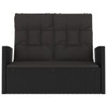 vidaXL Bancă rabatabilă de grădină cu perne, negru, 118 cm, poliratan vidaXL Bancă rabatabilă de grădină cu perne, negru, 118 cm, poliratan