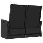 vidaXL Bancă rabatabilă de grădină cu perne, negru, 118 cm, poliratan vidaXL Bancă rabatabilă de grădină cu perne, negru, 118 cm, poliratan