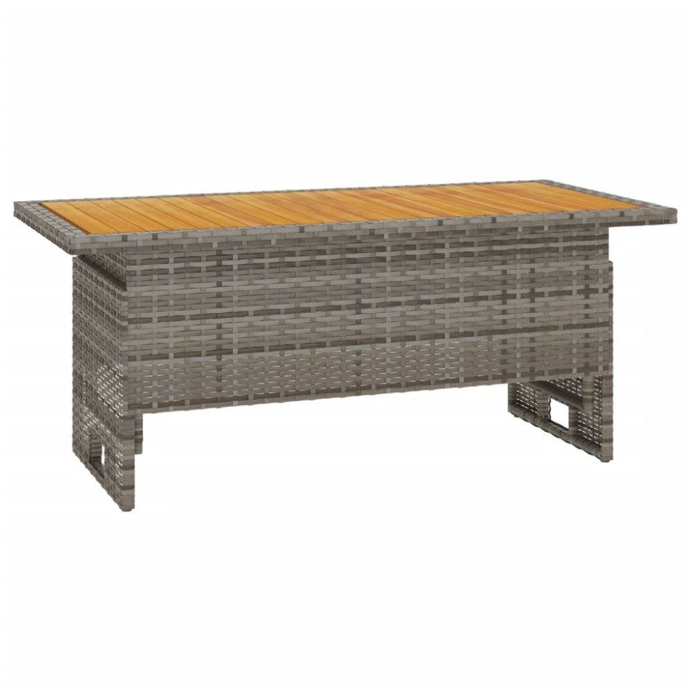 vidaXL Masă de grădină gri 100x50x43/63 cm lemn acacia și poliratan