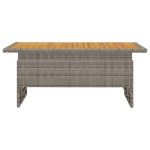 vidaXL Masă de grădină gri 100x50x43/63 cm lemn acacia și poliratan vidaXL Masă de grădină gri 100x50x43/63 cm lemn acacia și poliratan